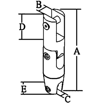 Allpa Stainless Steel Anchor Chain Link, A=118mm, B=14mm, C=9mm, D=38mm, E=22mm (Double Swivelling Model, Up To 850kg)
