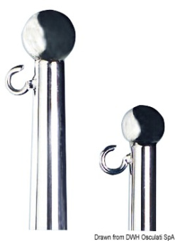 Osculati 35.392.04 - Mirror Polished Stainless Steel Flagstaff with End Ball 1200 Mm