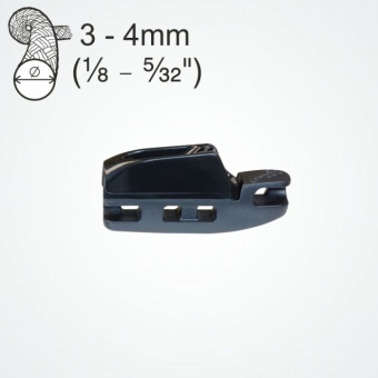 Clamcleat CL828-63 Aero Cleat with CL263 Nylon Micros for 3–4 mm Rope