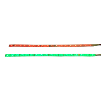 Set LED Strips Flexible With Adhesive Edge; 1x Red + 1x Green
