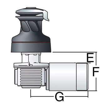Harken 70.3STEA12H - Electric Self-Tailing Radial Aluminum Winch 3 Speed, 12V, Horizontal 70.3STE Black