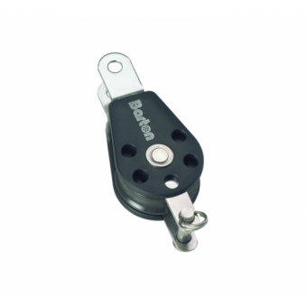 Barton N01091 - Single Double Tang Block with Becket Size 1 30mm – Plain Bearing, Ø30mm Sheave, Max Rope 8mm
