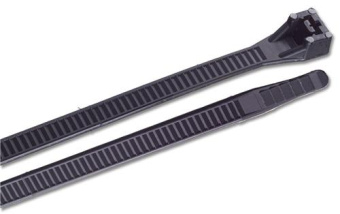 Ancor Heavy Duty UV Black Cable Ties, 15", Packs of 25 or 100