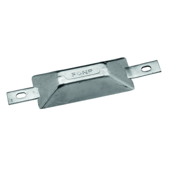 Plastimo Trapezoidal Zinc Weld-On Anodes with Galvanised Steel Fixing Strap