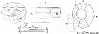 Osculati 16.107.08 - Centrifugal extractor with bracket 24 V 16 A