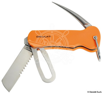 Osculati 10.285.12 - Stainless Steel sailor knife with orange plastic grip