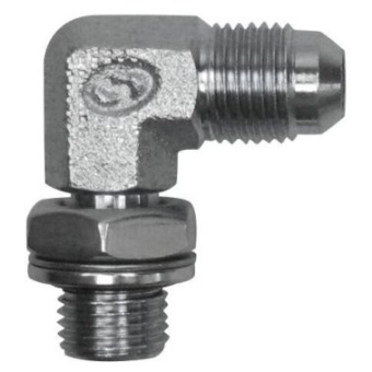 Lecomble & Schmitt 1205997 Swivel Elbow Fitting - 1/4 BSPP Cylindrical - JIC M. 9/16 - Steel