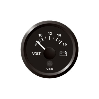 VDO A2C59514851 - Veratron ViewLine - 52mm Black Voltmeter 8-16V DLTB