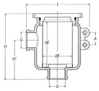 Allpa Nickel Plated Brass With Stainless Steel Cooling Water Strainer Kit 316 Strainer, 1/2", H=105mm, 2250L/H