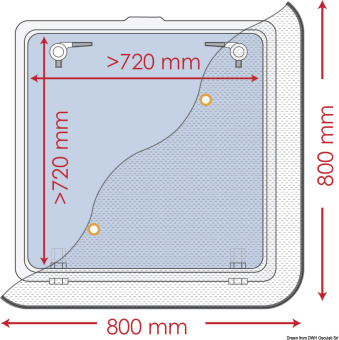 Osculati 19.366.02 - Flyscreen 800 x 800 mm