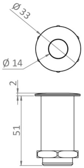 Osculati 39.840.00 - Rapid Lock Mount for Cranes and Awns Ø 33 x 53mm 