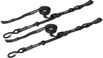 Speedstrap 25 mm Cam-Lock Tie-Down, S-Hooks and Loop, 300 cm, Black, 2 Pieces