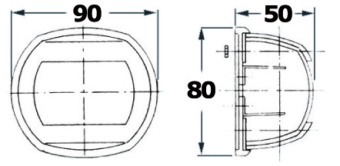 Osculati 11.407.01 - Classic 12 AISI 316/112.5° Red Navigation Light