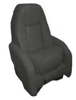 Allpa Boat Chair Model Race Pro "Flip-Up", Anthracite With White Stitching