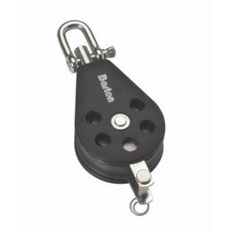 Barton N11131 - Single Swivel Block with Becket Size 1 30mm – Ball Bearing, Ø30mm Sheave, Max Rope 8mm