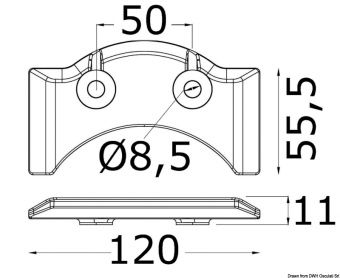 Osculati 43.254.60 - Onboard/Outboard Plate (Zinc)