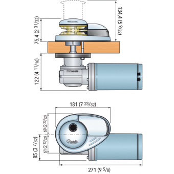 Quick FSDP10512D06A00 - DP1 Vertical Windlass With Drum 500W 12V Gypsy 6mm