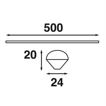 Båtsystem 9249 - Profile C Rounded Functional Light, 500mm, 12V-4.8W