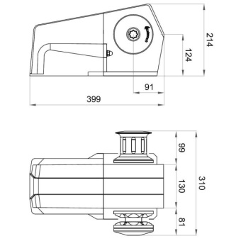 Italwinch DE_1512_10D Horizontal Windlass Devon 1500W - 12V Ø10mm ISO + Drum