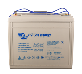 Victron Energy BAT412117081 12V/170Ah AGM Super Cycle Batt. M8-insert Style Terminal