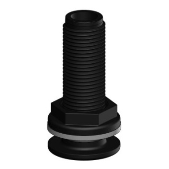 Trudesign 90424 Threaded Thru-Hull - 1/2'' BSP - Black - Packaged