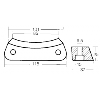 Tecnoseal Aluminium Bar For Duo Prop DPH-DPR