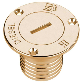 Guidi Diesel Deck Fillers with Hose Connector, Polished Brass, 1 1/2" BSPP