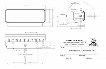 Lumitec 101334 - Floodlight Maxillume H60 Stainless Steel Bracket White