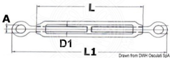 Osculati 07.193.08 - Turnbuckle 2 eyes AISI 316 8 mm