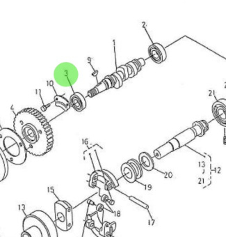 Nanni Diesel 970302836 - Injection Pump Camshaft Case Bearing for 3.100HE and 4.150HE Engines