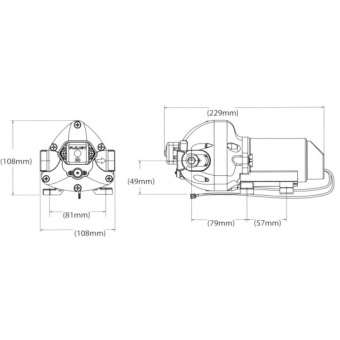 Flojet Self-priming Pump Flojet Triplex 3 Valves 8L. 24V. 25 PSI