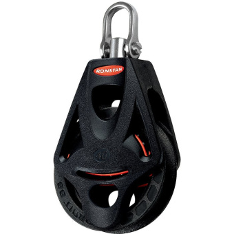 Ronstan RF45110 Series 40 Ball Bearing Orbit Block, Single with Low Profile Integrated Becket