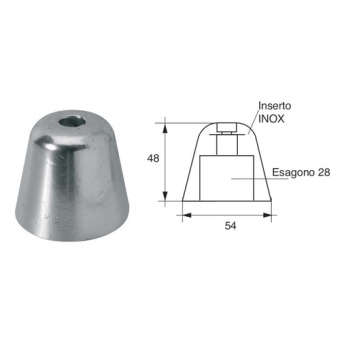 E. Polipodio OG044 Zinc Anode for Vetus Thruster BP195, Ø54x48 mm
