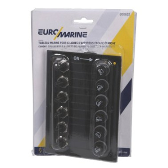 Euromarine Waterproof Electrical Panel - 6 Positions - Black