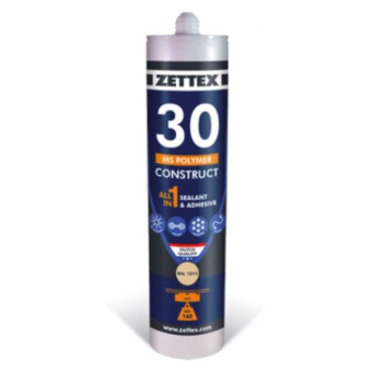 Zettex MS 30 Construct Adhesive And Sealant - White, 290 ml