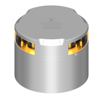 Lopolight 201-023S-CD - Navigation Light 2NM 360° Yellow/Strobe, Silver W/Conn & Alu-Base CD