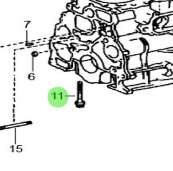 Nanni Diesel 970312043 - Cylinder Block Bolt for T4 Marine Engines