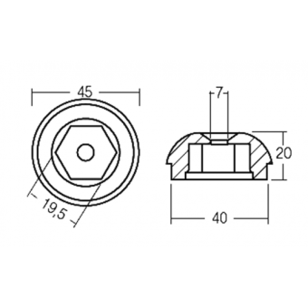 E. Polipodio Zinc Ogive Bow Thruster Side Power-Sleipner Anode