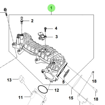 Bukh 28330-3A100 - Upper Intake Manifold Assembly for S270J Engines