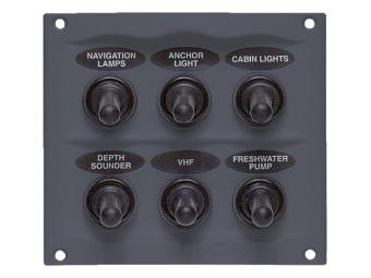 BEP 900-6WP - Switch Panel DC Waterproof 6xOn/Off Grey