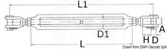 Osculati 07.198.05 - Turnbuckle With Two Fixed Jaws AISI 316 5 mm