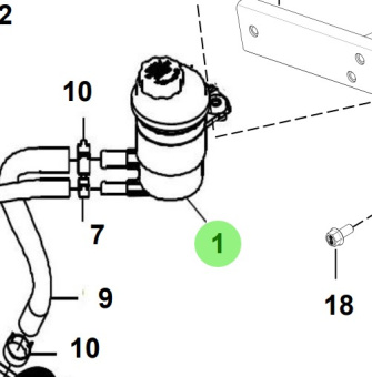 Bukh 57190-2F000 - Power Steering Reservoir Tank Assembly for S270J Engines