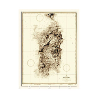 Historical Map Of Sardinia Island