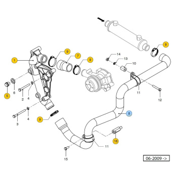 Vetus STM9895 - Hose Keel Cooling M4 Engine