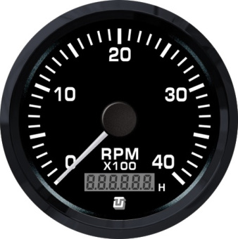 Uflex 22466ZK - Ultra Black Tachometer 0-8000 RPM Engines 1/10 Speed Ratio