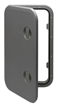 Allpa Plastic Hatch, 606x357mm, 180°, Removable, Grey