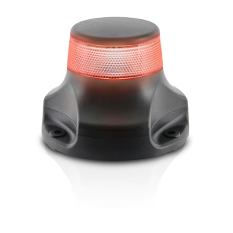 Hella Marine 2LT 980 910-521 - 2 NM NaviLED 360 PRO - All Round Red Navigation Lamps, Surface Mount - Black Base