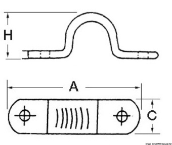 Osculati 39.319.01 - Eye Bridge Polished AISI316 43x11 mm (10 pcs)