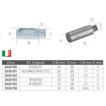 Tecnoseal AIFO-FPT Heat Exchangers Anodes Ref. 8105277