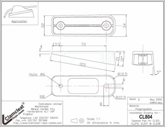 Clamcleat CL804 Tapered Pad for CL201, CL219, CL219AN, CL237 & CL238 Cleats